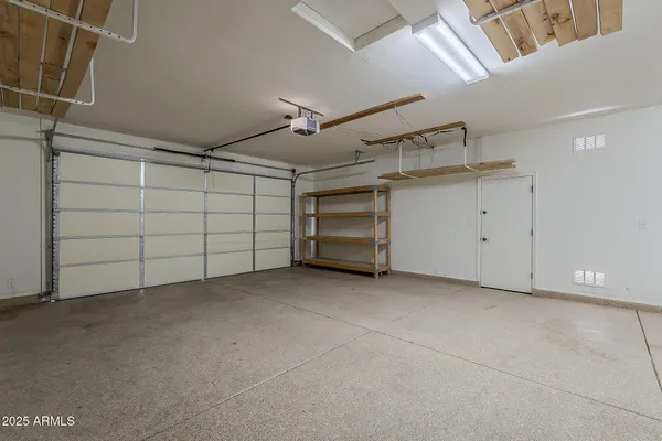 a view of a room with garage