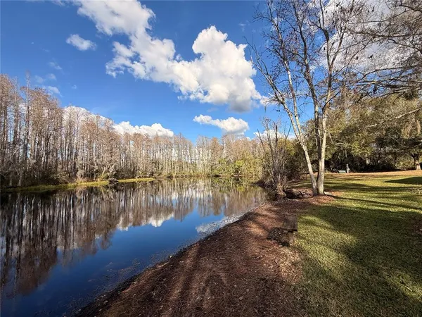 a view of a lake with houses
