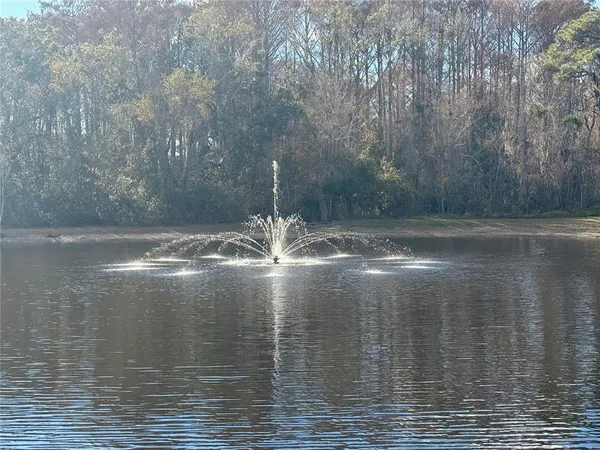 a view of a pathway with a patio