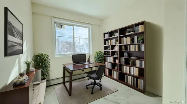 an empty room with a window