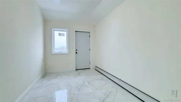 a view of a small space with window