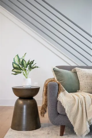 a view of a couch in a room