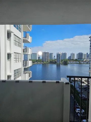 a view of balcony with city and lake view