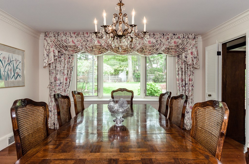 55 Hallwood Road Brookline, MA 02467 - Photo 8 of 23 a view of a dining room with furniture window and outside view