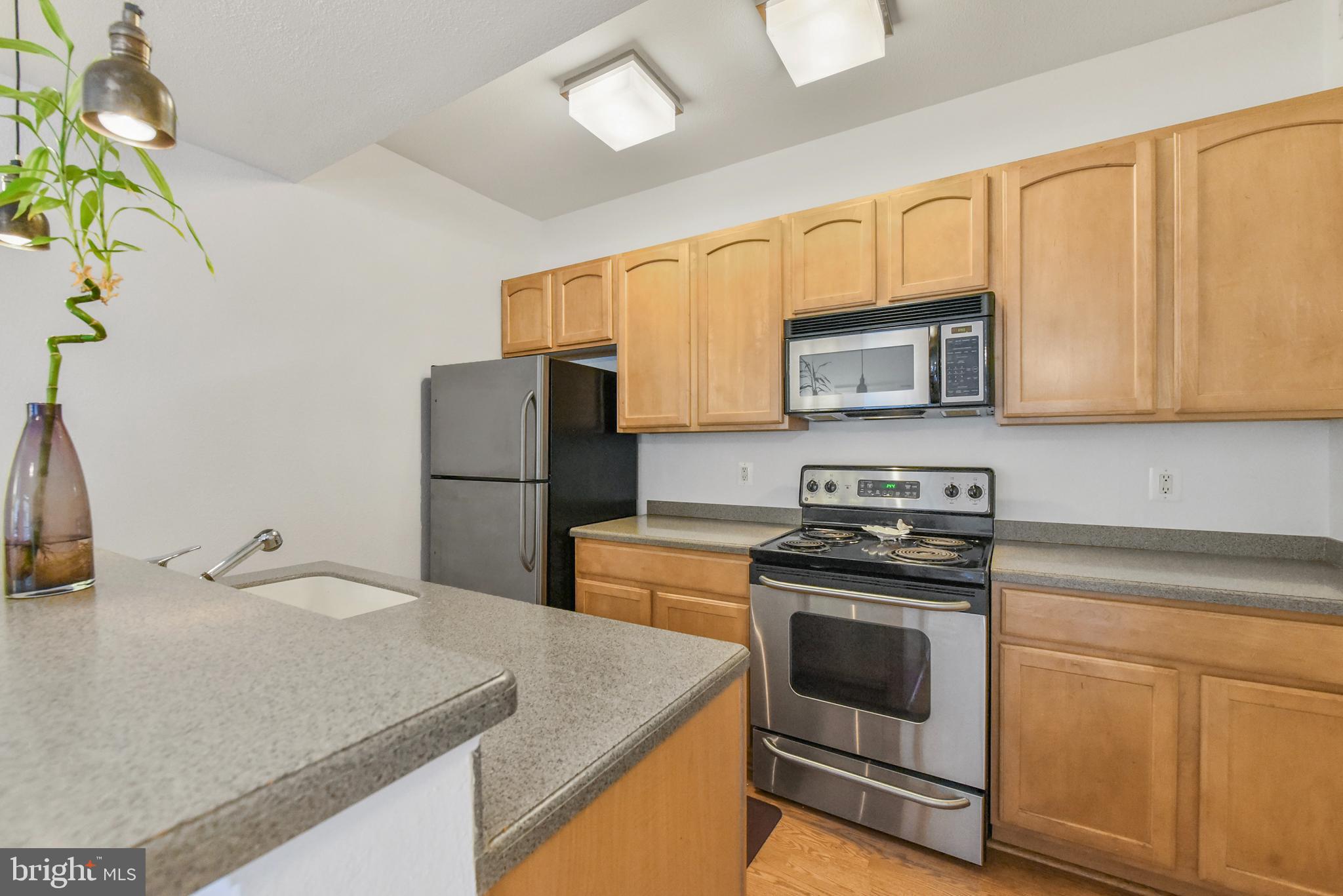3909 Penderview Drive, Unit 1923 Fairfax, VA 22033 - Photo 8 of 19 a kitchen with a sink stove and microwave