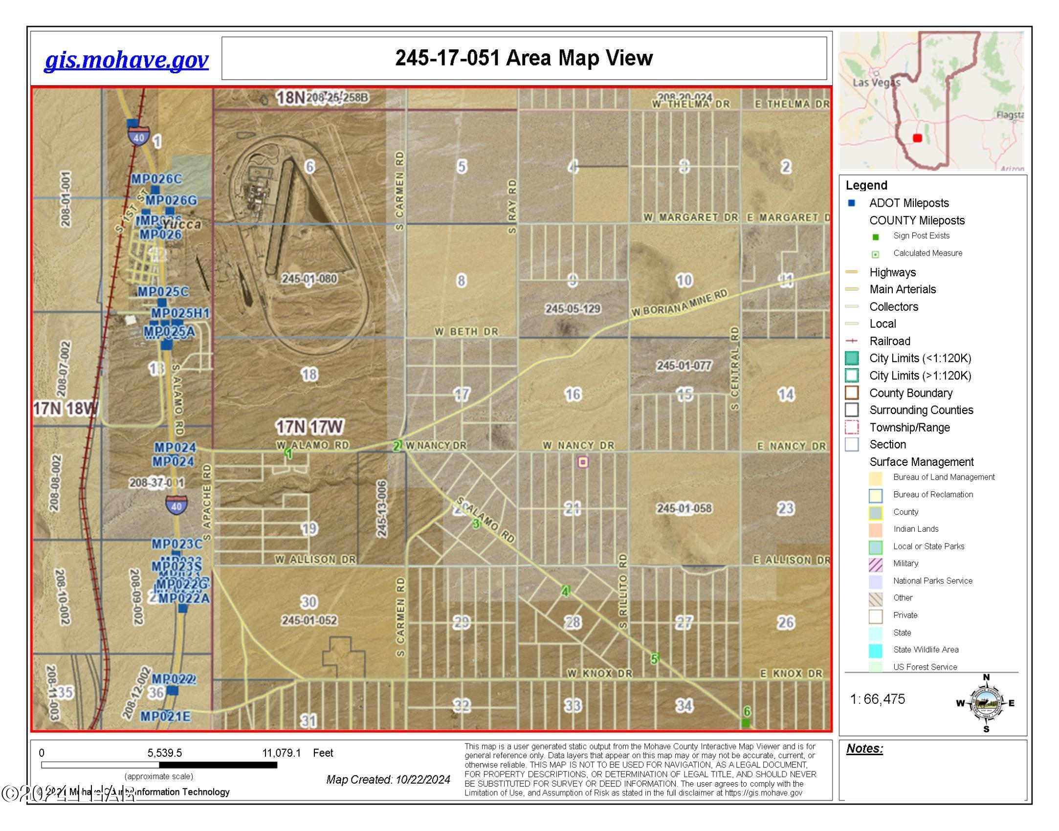 Lot 2 Rosewell Road Yucca, AZ 86438 - Photo 6 of 13 245-17-051 Area Map