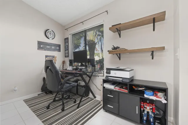 a work room with furniture