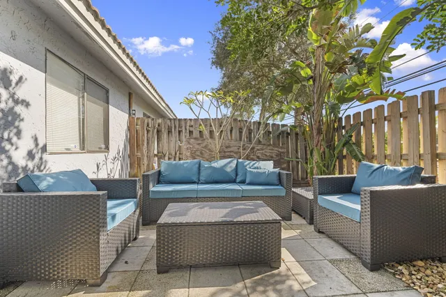 a view of a couches in a patio