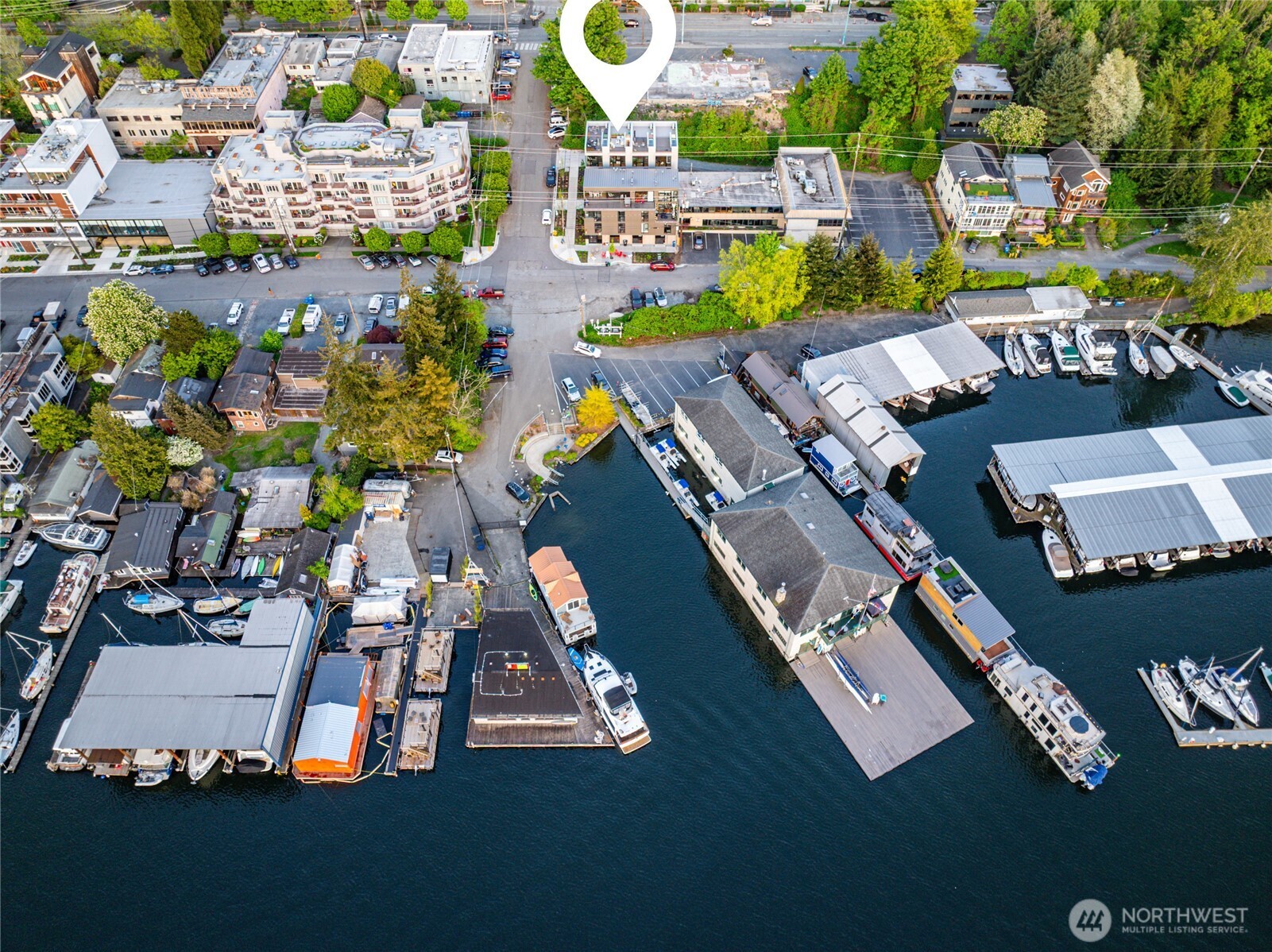 115 East Allison Street Seattle, WA 98102 - Photo 19 of 23 an aerial view of a house with a swimming pool outdoor seating and yard view