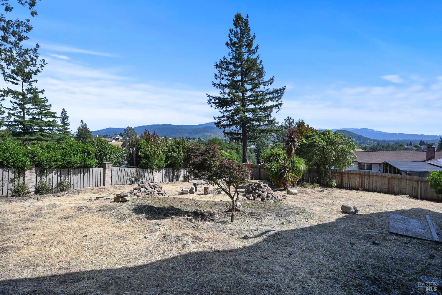 1826 San Ramon Way Santa Rosa, CA 95409 - Photo 12 of 22 a view of a backyard with a table and chairs under a large tree