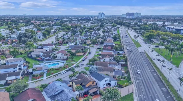 an aerial view of multiple house