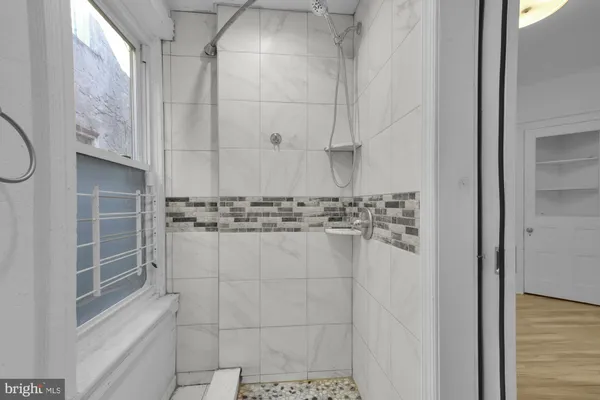 a bathroom with shower