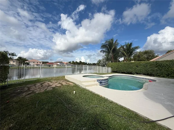 a view of a lake with outdoor space