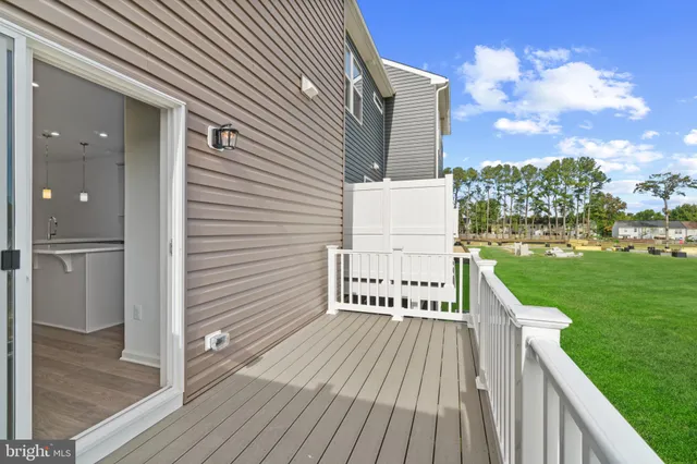 a view of a deck with a garden