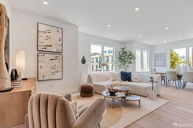 a living room with furniture