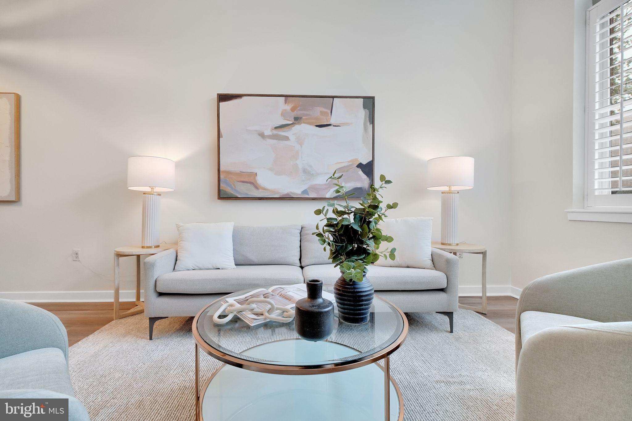 1000 New Jersey Avenue Southeast, Unit 103 Washington, DC 20003 - Photo 8 of 21 a living room with furniture and a lamp