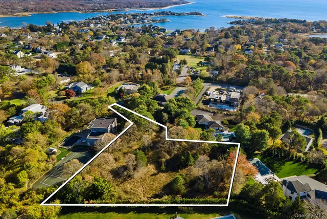 an aerial view of a residential houses