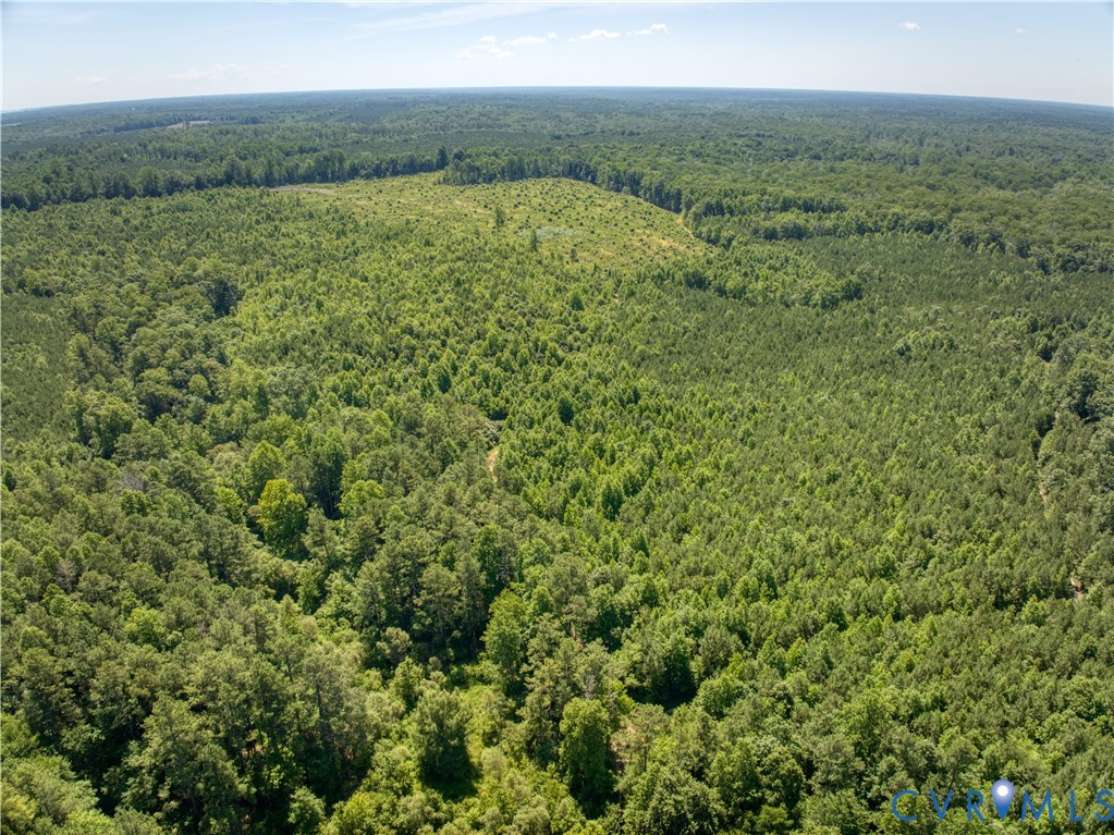 a view of a field with an ocean view