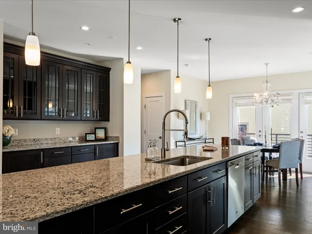 a kitchen with lots of counter space and a sink