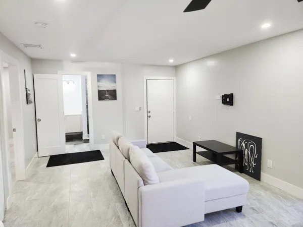 a living room with furniture