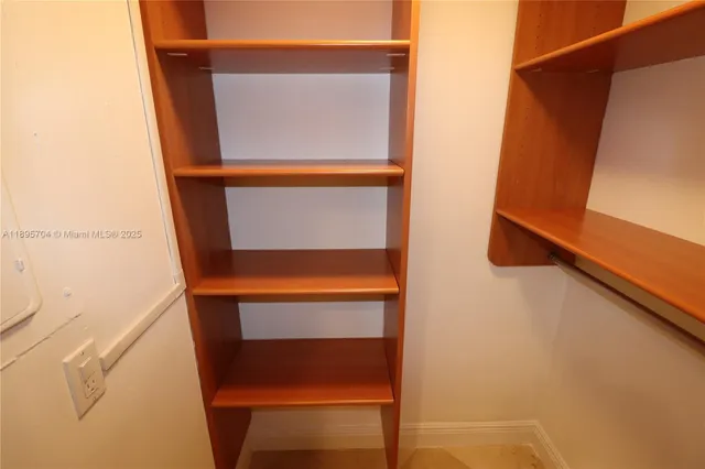 a close view of walk in closet