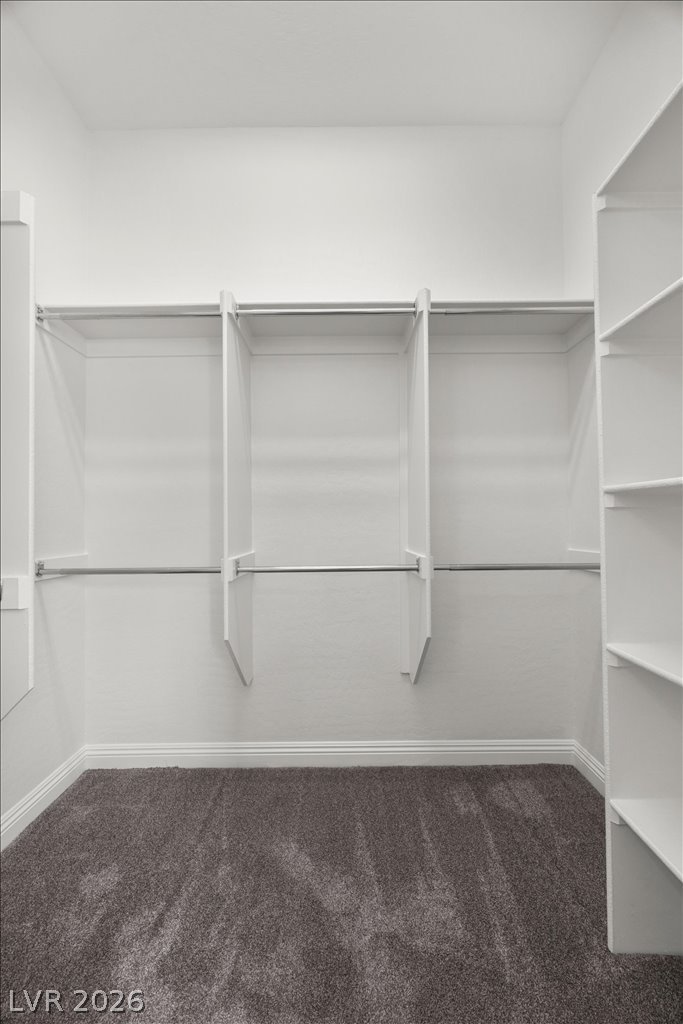 2125 De Rouge Avenue Henderson, NV 89044 - Photo 50 of 96 Well-appointed walk-in closet offers ample storage with multiple rods and built-in shelving for organization.
