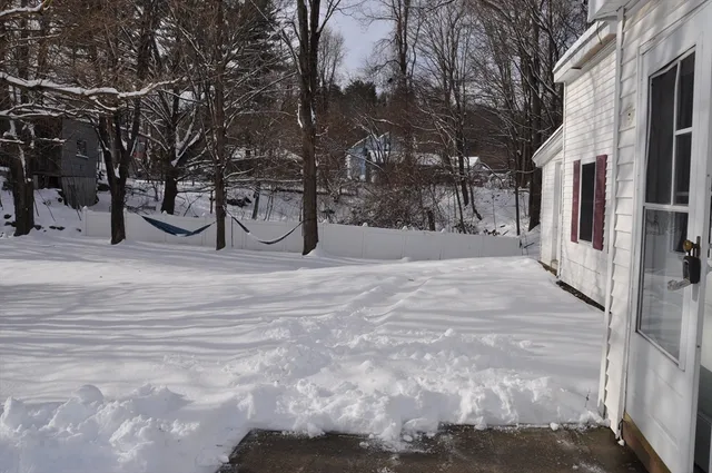 a view of road and trees