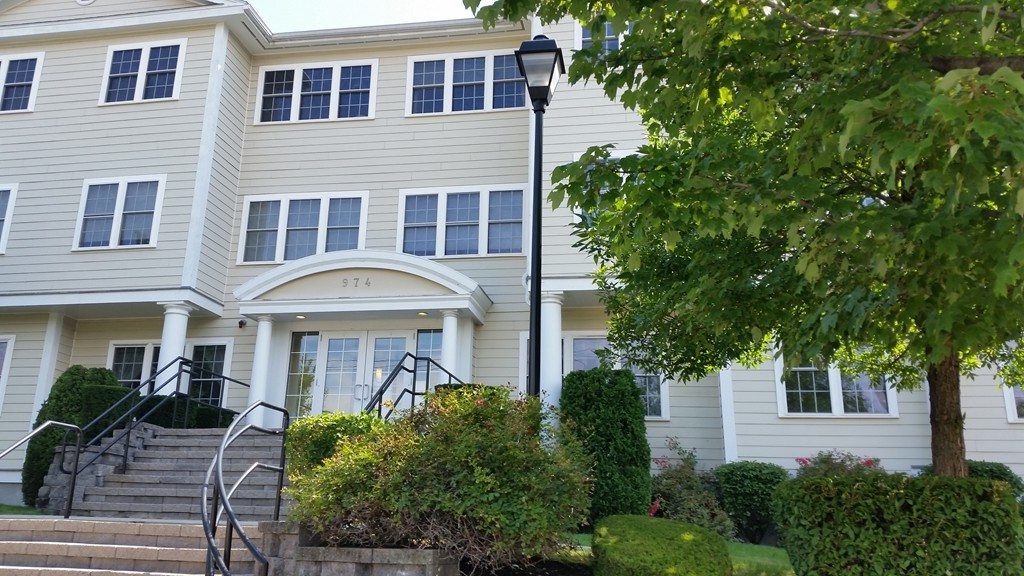 a front view of a house with yard and green space