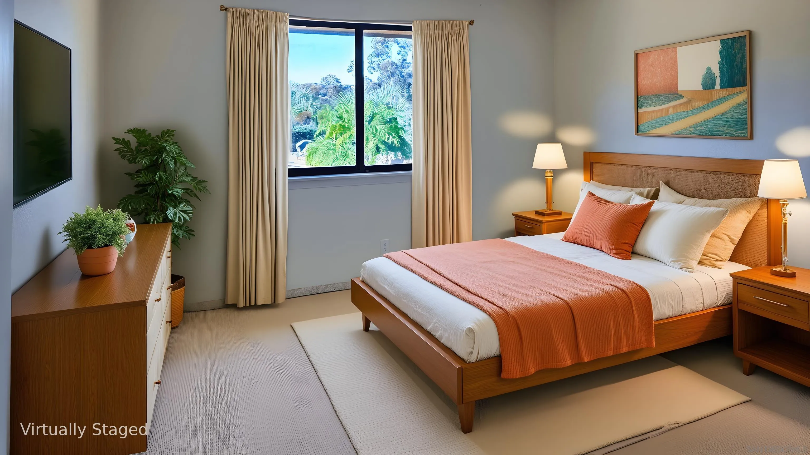 3725 Via Cielo Azul Alpine, CA 91901 - Photo 14 of 37 a bedroom with a bed and a potted plant