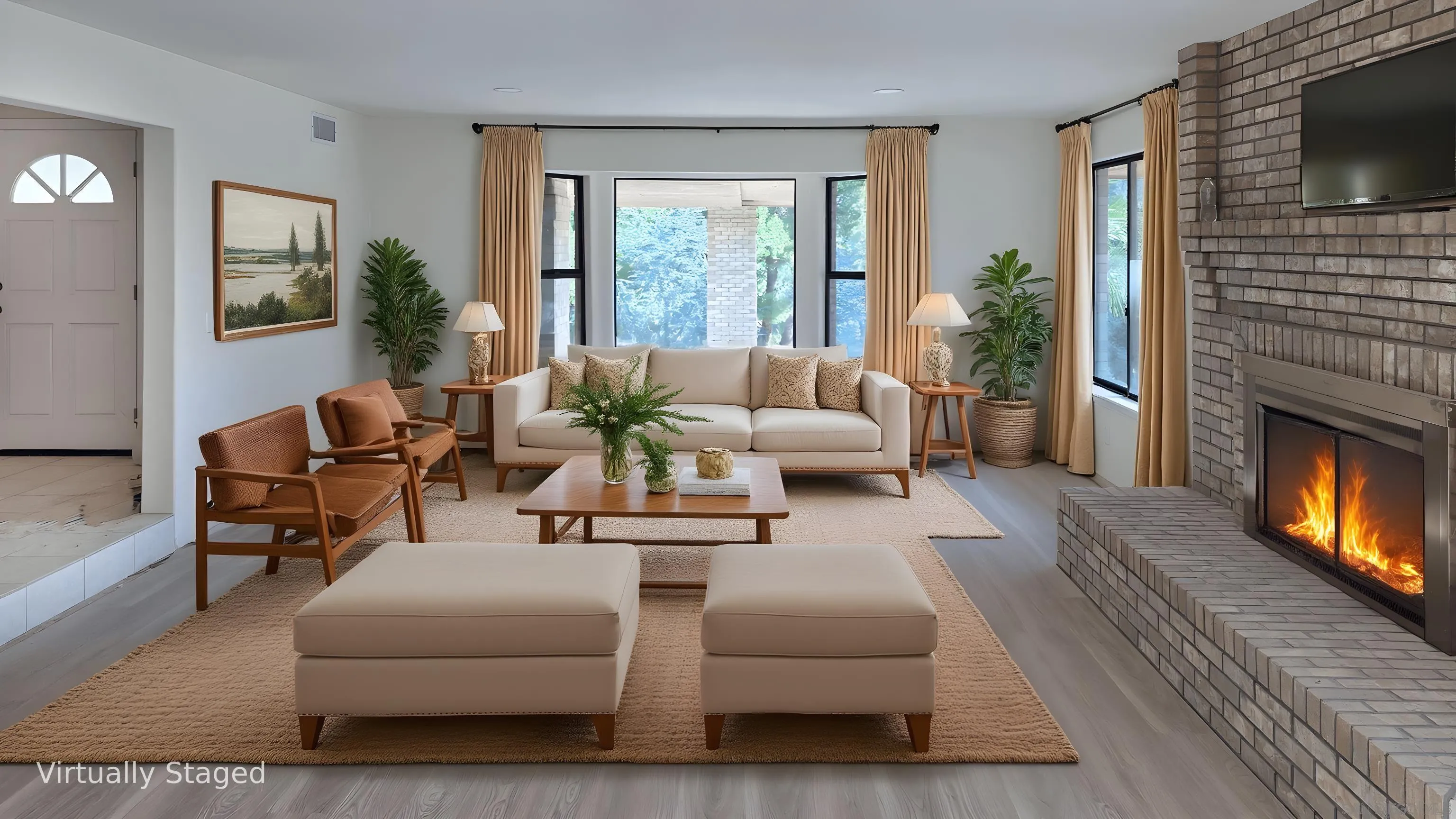 3725 Via Cielo Azul Alpine, CA 91901 - Photo 2 of 37 a living room with furniture fireplace and flat screen tv