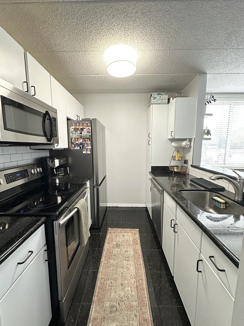 75 Kristin Circle, Unit 126 Schaumburg, IL 60195 - Photo 8 of 15 a kitchen with stainless steel appliances granite countertop a stove a sink and a refrigerator