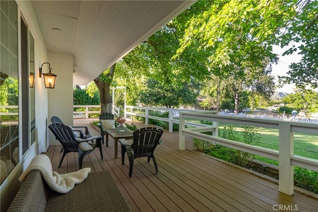 a view of a garden with a lake