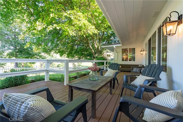 a view of a lake with a yard