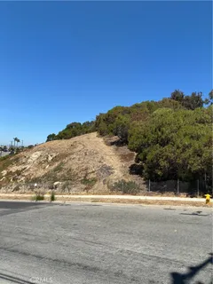a view of a yard with a mountain