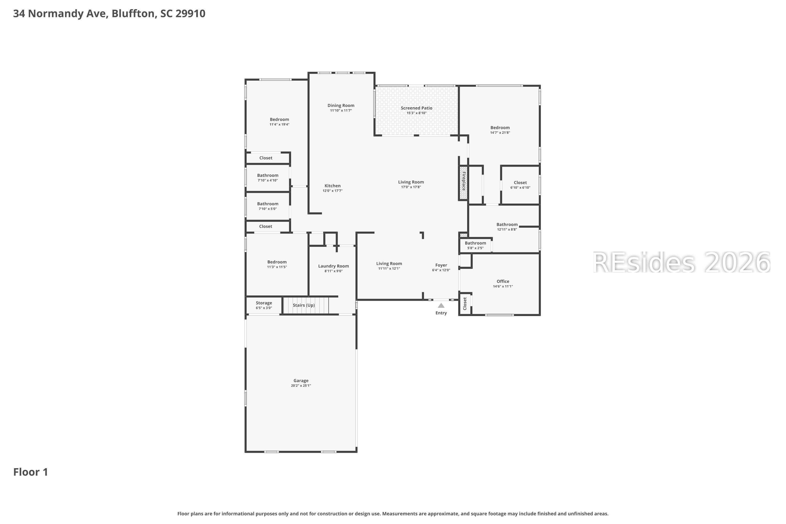 34 Normandy Avenue Bluffton, SC 29910 - Photo 63 of 65 Floorplan - 1st Floor