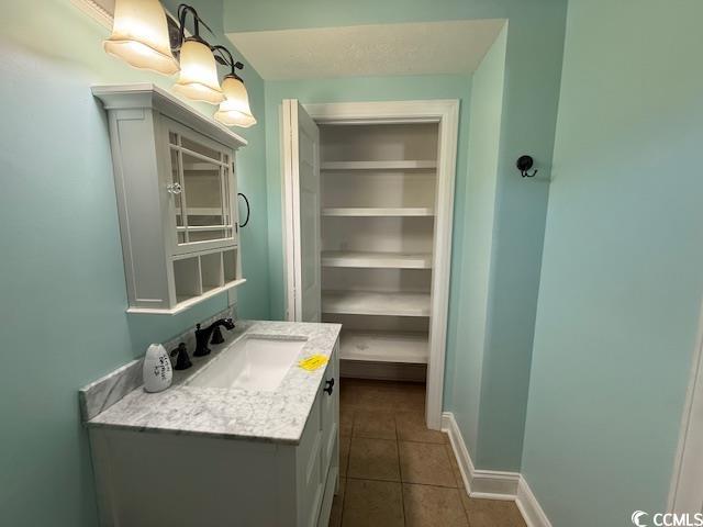 983 Nottingham Lakes Road Conway, SC 29526 - Photo 17 of 27 Bathroom featuring vanity and dark tile patterned floors
