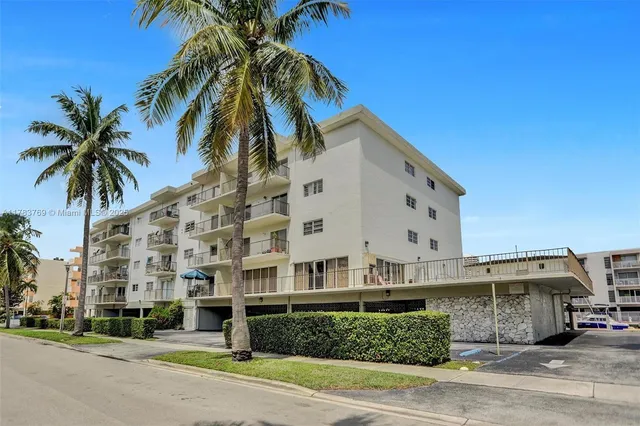 a front view of a multi story building