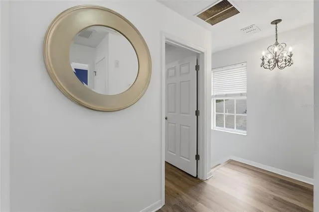 a view of a room with racks on the wall