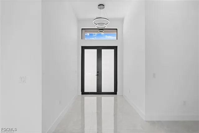 a view of an entryway with a wall