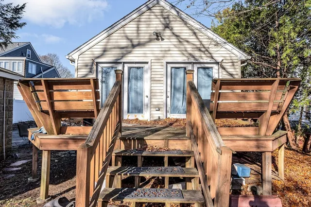 a view of a house with a snow on the wall
