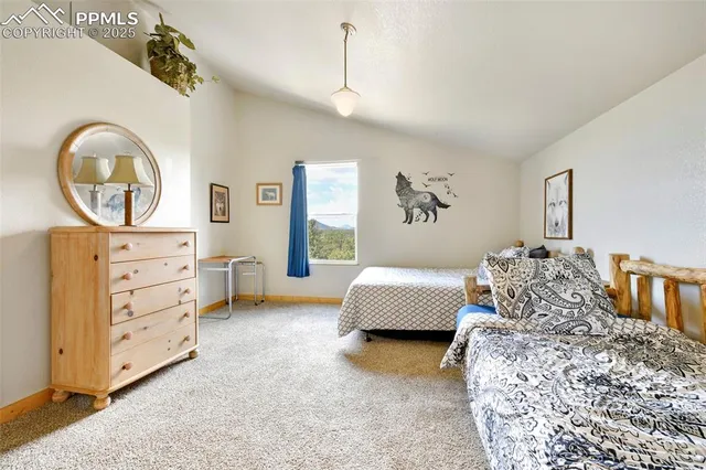 a bedroom with a bed and dresser