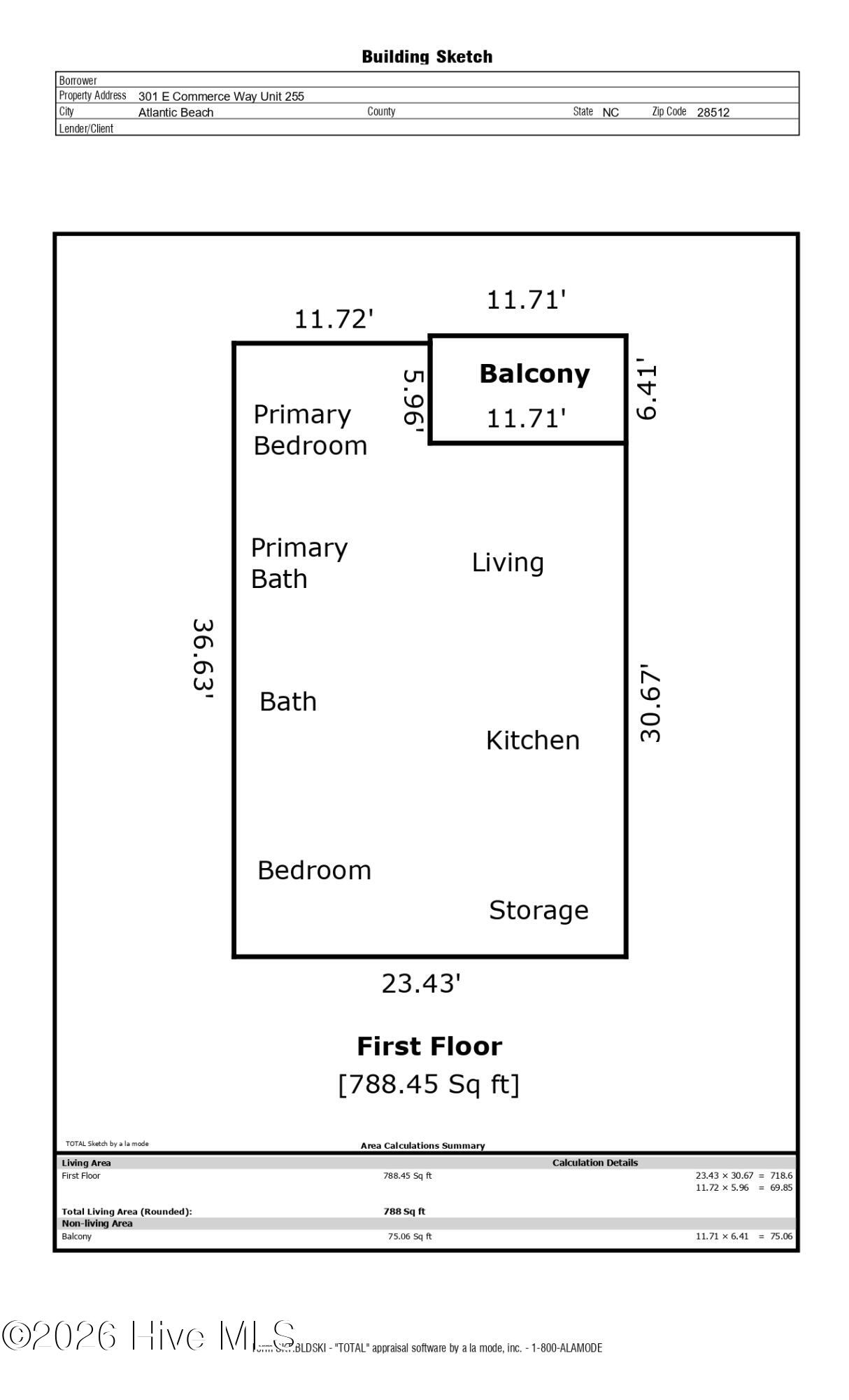 301 Commerce Way, Unit 255 SEA SPRAY Atlantic Beach, NC 28512 - Photo 33 of 33 Sketch/Floorplan