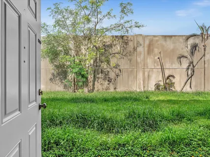 a view of outdoor space with garden