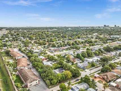 an aerial view of a city