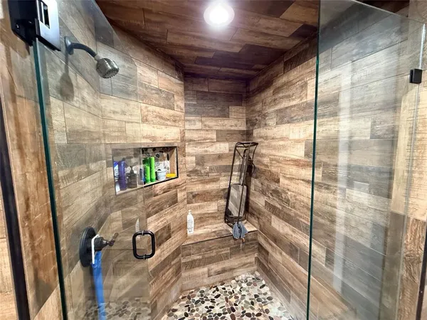 a bathroom with a shower