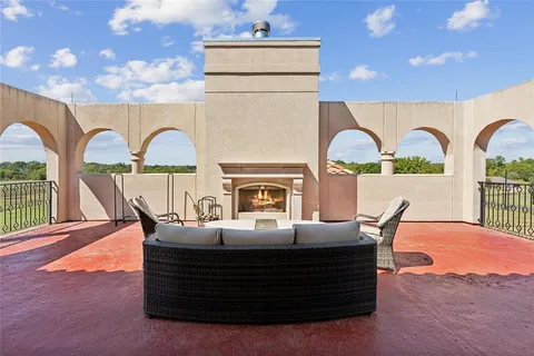 a view of pool with building exterior