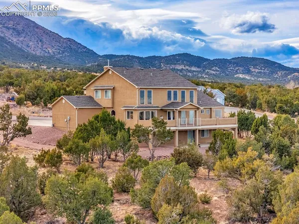an aerial view of a house