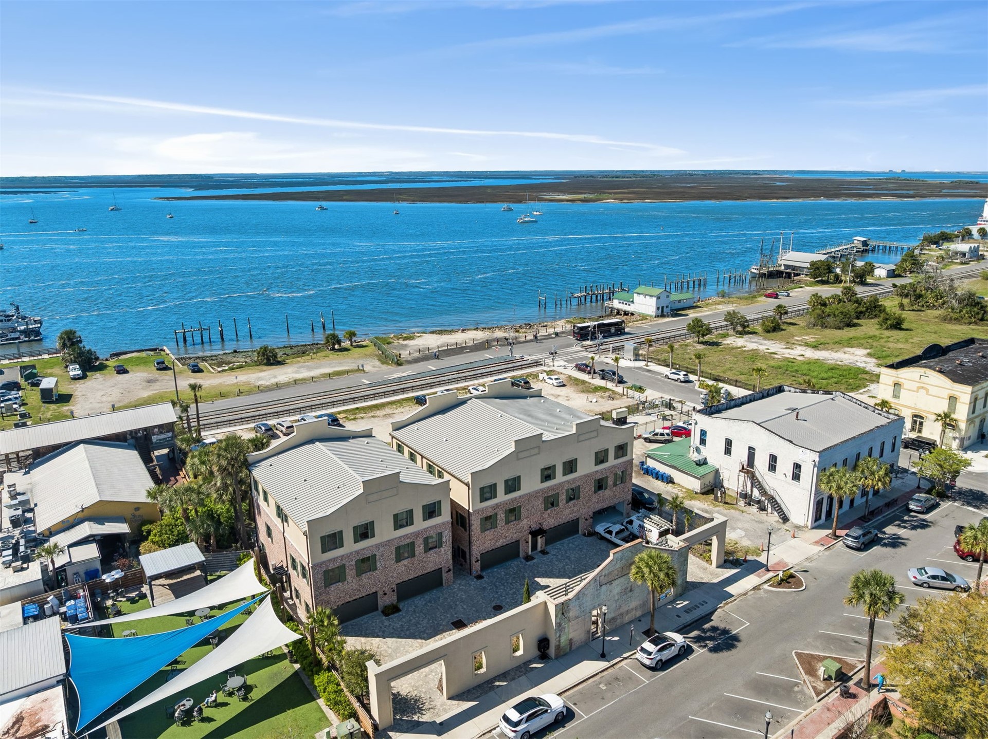 23 North 2nd Street Fernandina Beach, FL 32034 - Photo 65 of 74 an aerial view of a building with an outdoor space and seating