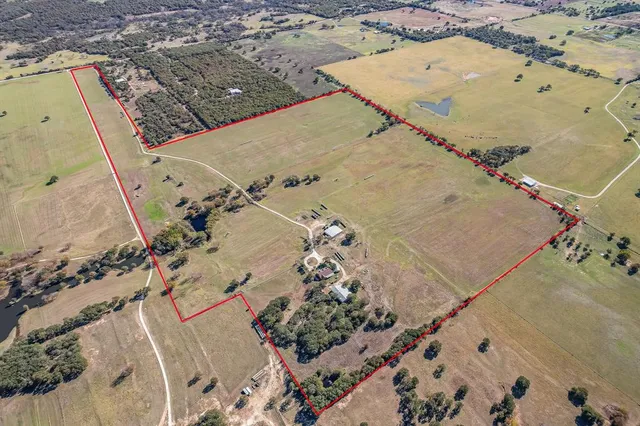 an aerial view of a house