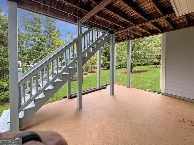 a view of an deck with hardwood